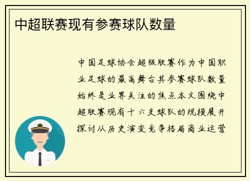 中超联赛现有参赛球队数量